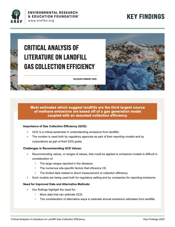Critical Analysis of Literature on Landfill Gas Collection Efficiency - Key Findings