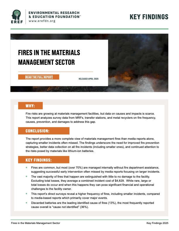 Fires in the Materials Management Sector - Key Findings