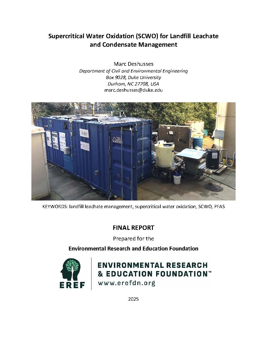 Supercritical Water Oxidation (SCWO) for Landfill Leachate and Condensate Management