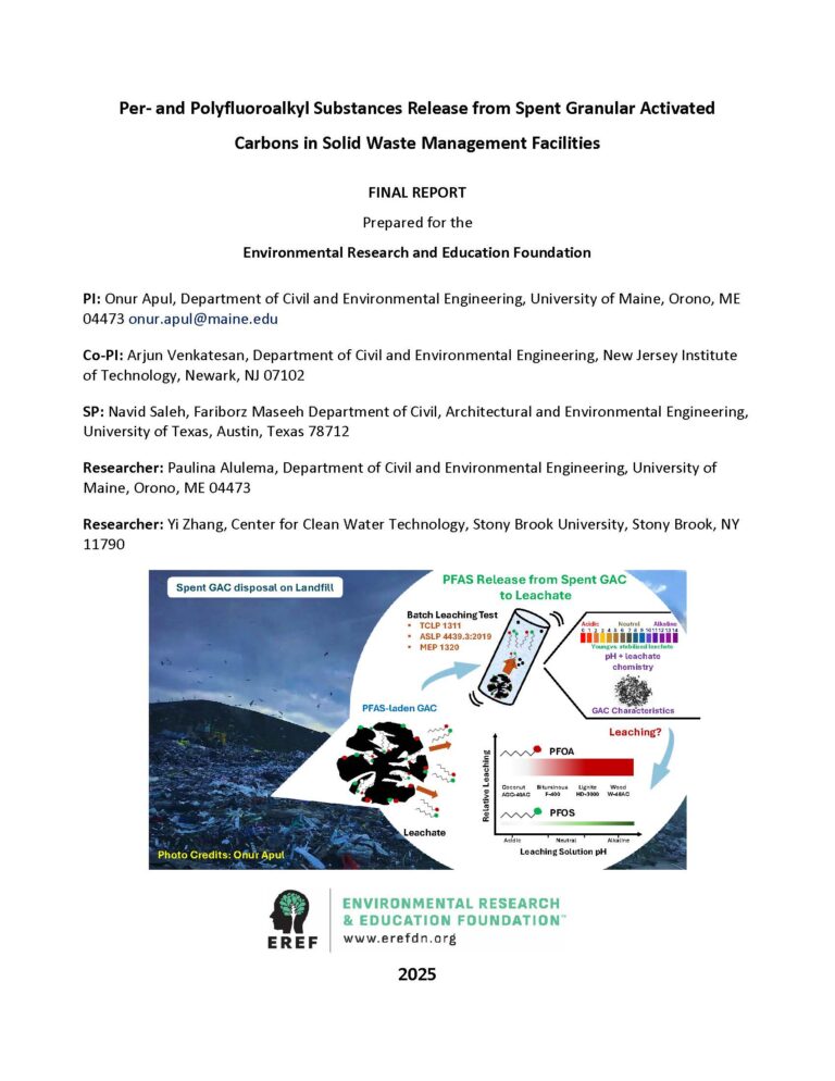 PFAS Release for Spent Granular Activated Carbons in Solid Waste Management Facilities