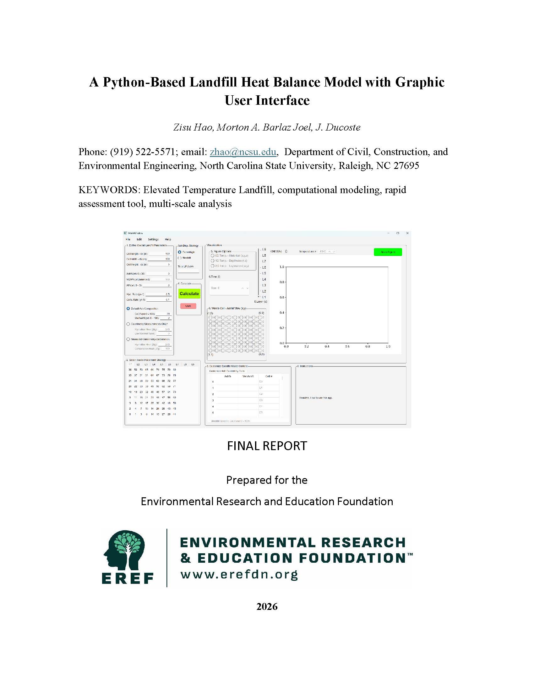 A Python-Based Landfill Heat Balance Model with Graphic User Interface