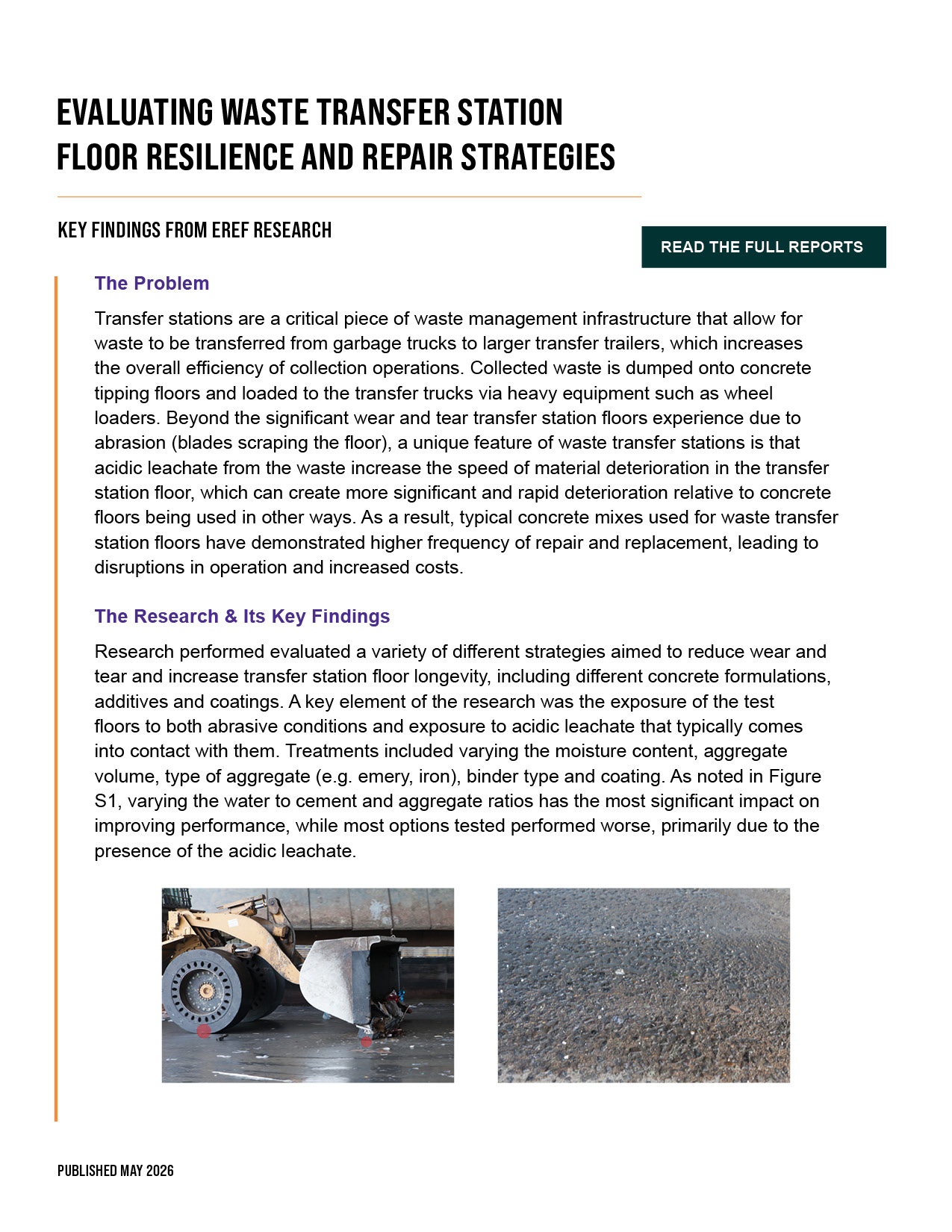 Evaluating Waste Transfer Station Floor Resilience and Repair Strategies